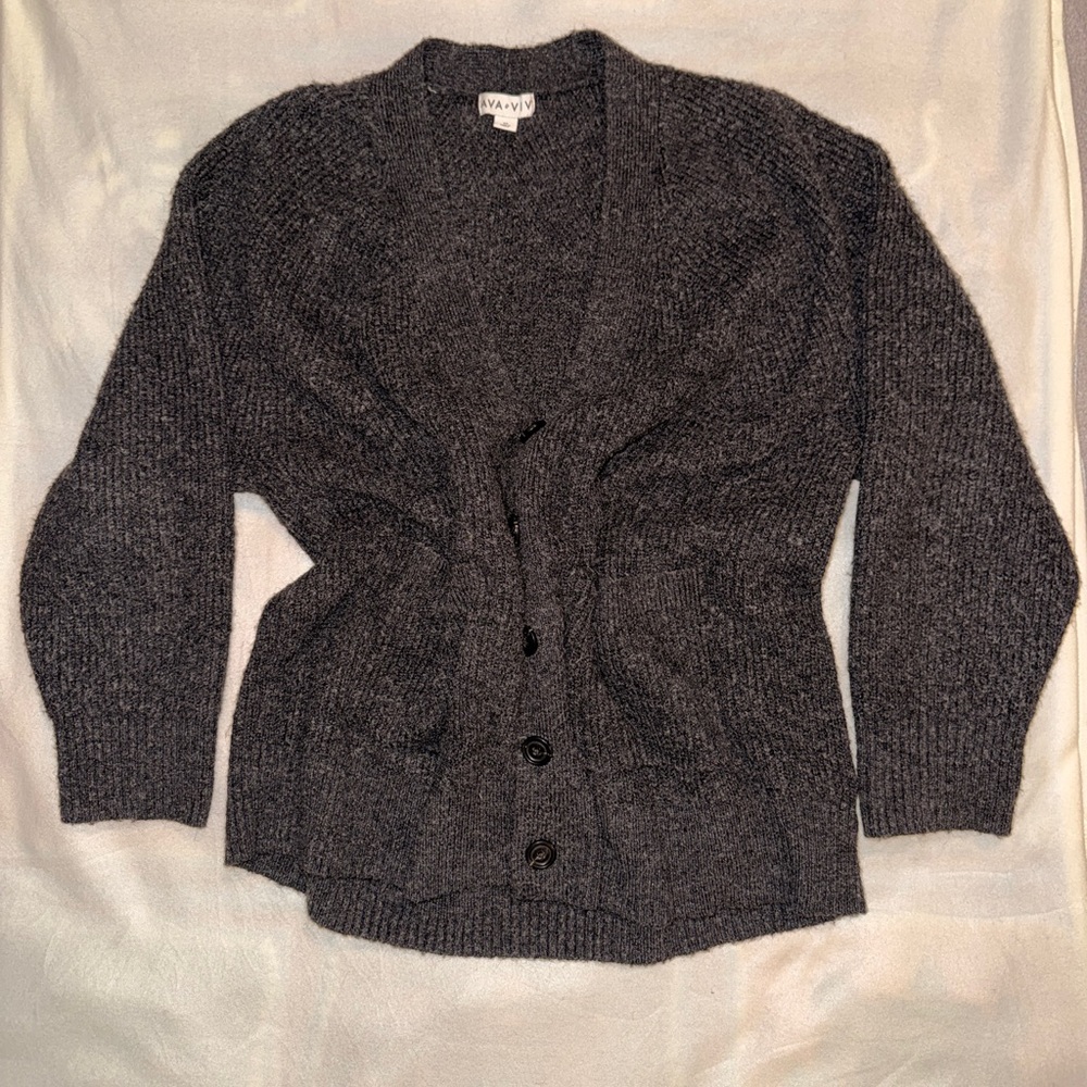 Women's Black 2X Cardigan Sweater w/ Pockets